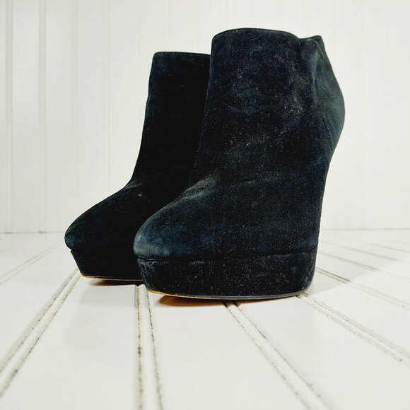 Aldo Suede Side Zip Platform Stilletto Heels Ankle  Booties  A22 - Picture 2 of 13